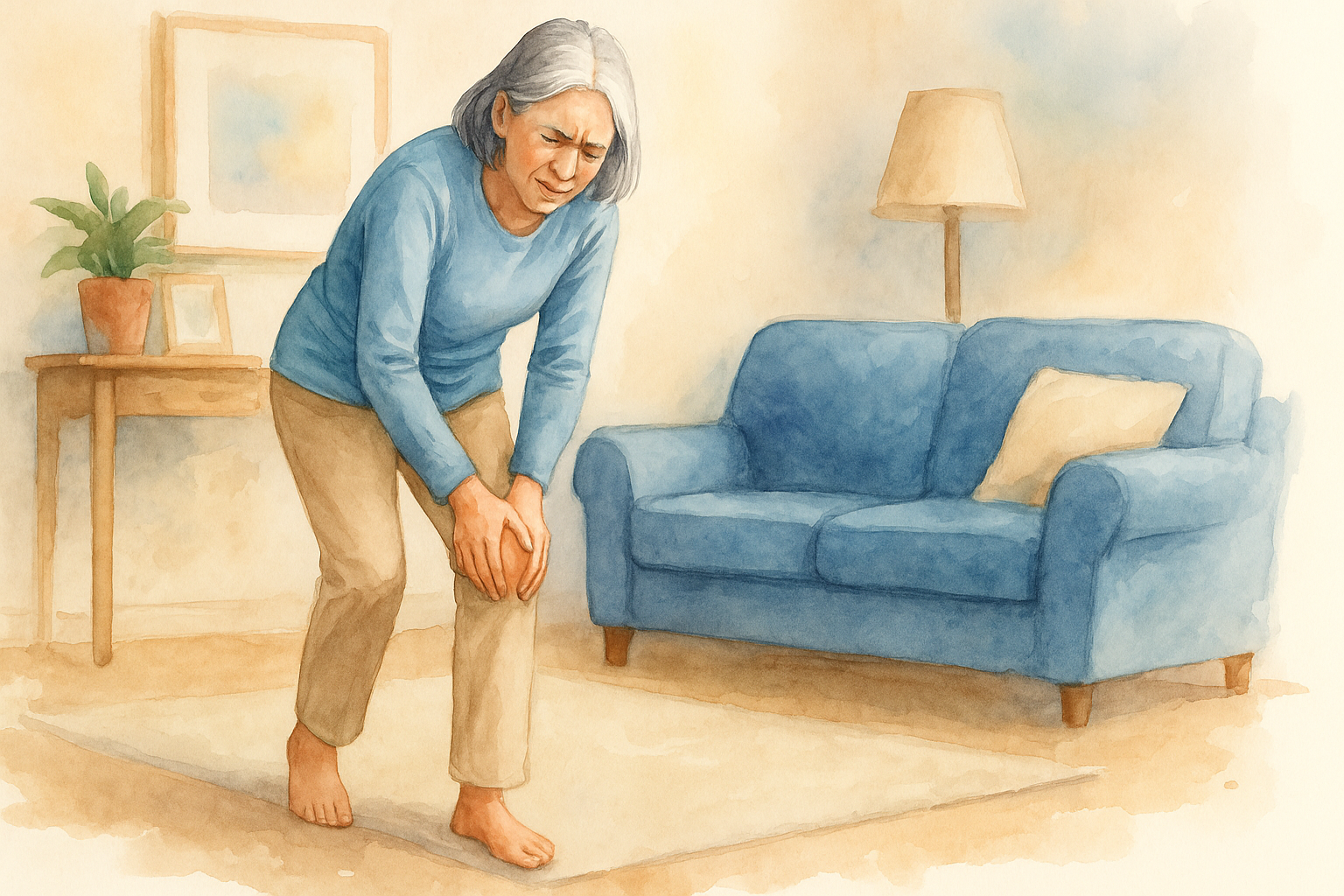 woman with knee pain